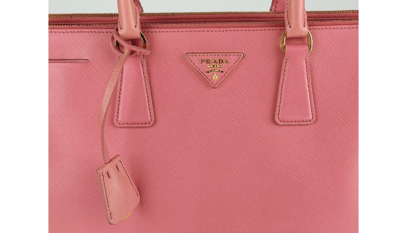 Prada Dusty Pink Saffiano Lux Leather Medium Galleria Tote Prada