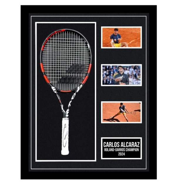 Carlos Alcaraz Signed and Framed Babolat Racket