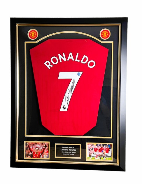 Cristiano Ronaldo Personally Hand Signed Framed Manchester 