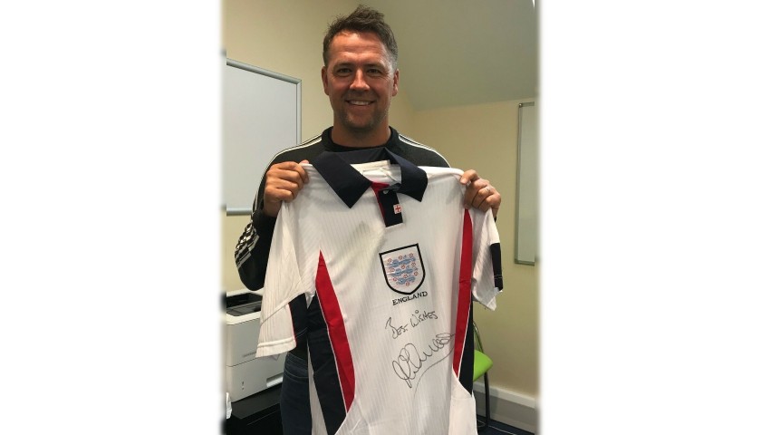 Retro England Signed Shirt, 1998 - Signed by Owen