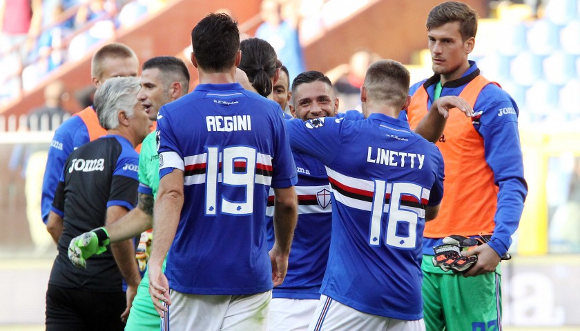Linetty's Signed Match-Issued Sampdoria Shirt, Serie A 2017/18