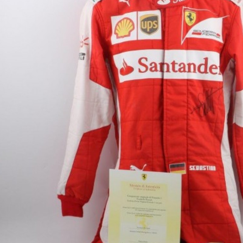 Sebastian Vettel worn Ferrari racing suit