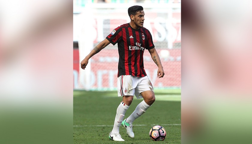 Gomez's Match-Issued Milan-Inter Shirt with Special Patch