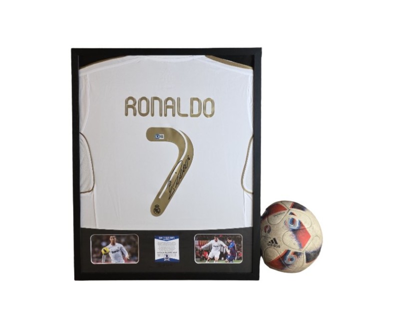 Cristiano Ronaldo's Real Madrid Signed Shirt in a Deluxe High-Quality Frame