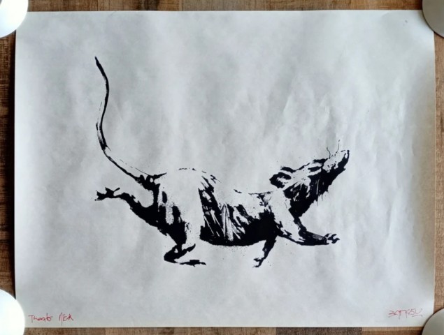 "GDP Rat" Silkscreen Signed by Banksy (Attributed) - 2019