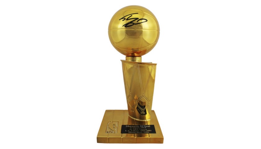 Shaquille O’Neal Signed Replica NBA Championship Trophy