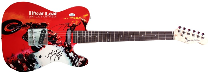 Meat Loaf Signed Custom Graphics Guitar
