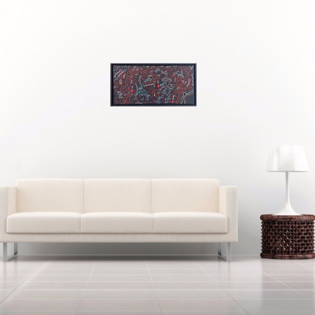 "Composizione in nero" - acrylic on canvas by Massimo Rubbi - 80x40 cm