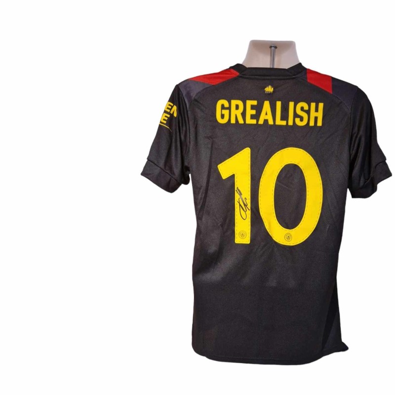 Maglia ufficiale da trasferta firmata da Jack Grealish per il Manchester City 2022/23