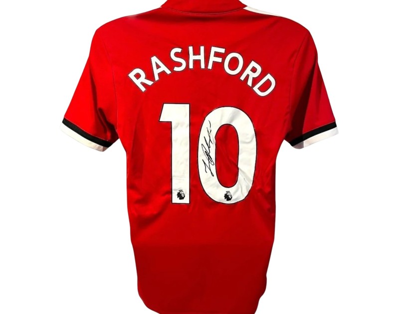 La maglia ufficiale firmata da Marcus Rashford del Manchester United 2017/18