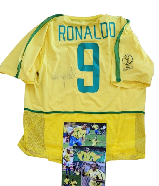 Ronaldo s Brazil Signed replica Shirt WC 2002 CharityStars