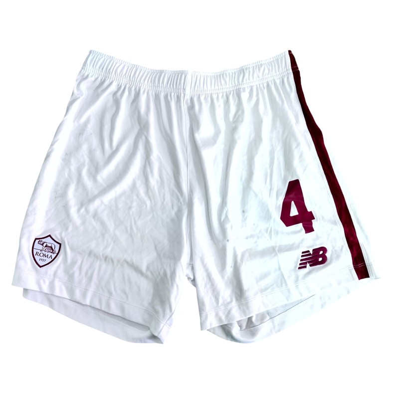 Cristante's Roma Unwashed Shorts, 2022/23