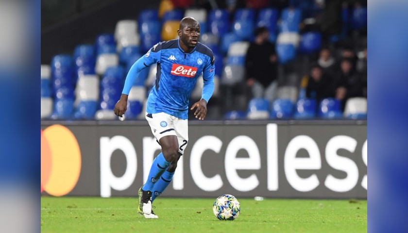 Koulibaly's Napoli Match Worn and Signed Shirt, UCL 2019/20