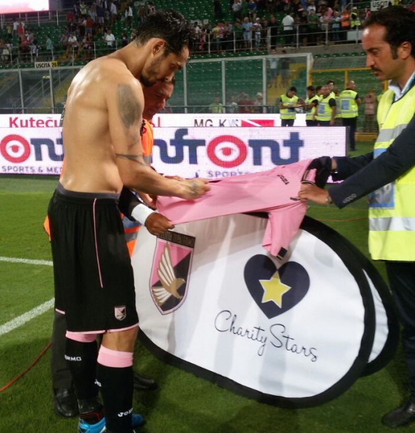 Bolzoni match worn shirt in Palermo-Sampdoria, Serie A 2014/2015 - Unwashed