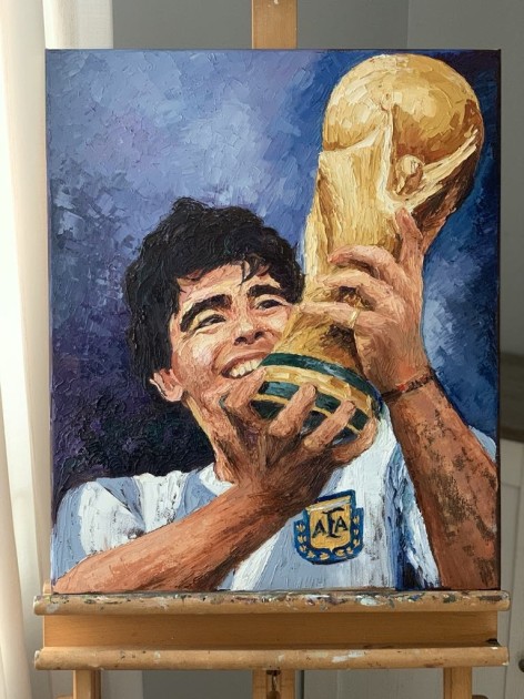 Diego Maradona Painting by Monika Buczynska