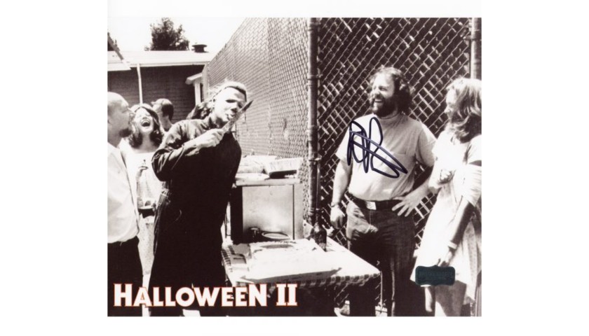 Rick Rosenthal Signed Halloween 2 Photo with Myers Licking Knife