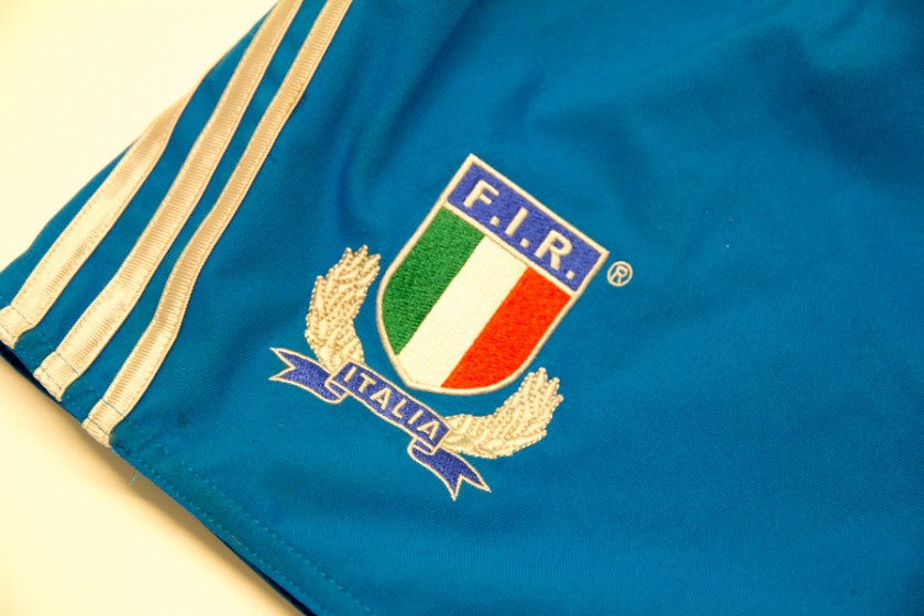 Pantaloncino di Alessandro Zanni indossato e autografato | Torneo Sei Nazioni Italia - Irlanda 