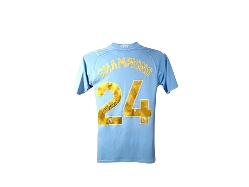 Nathan Ake's Manchester City 2023/24 Signed Official Champions Shirt