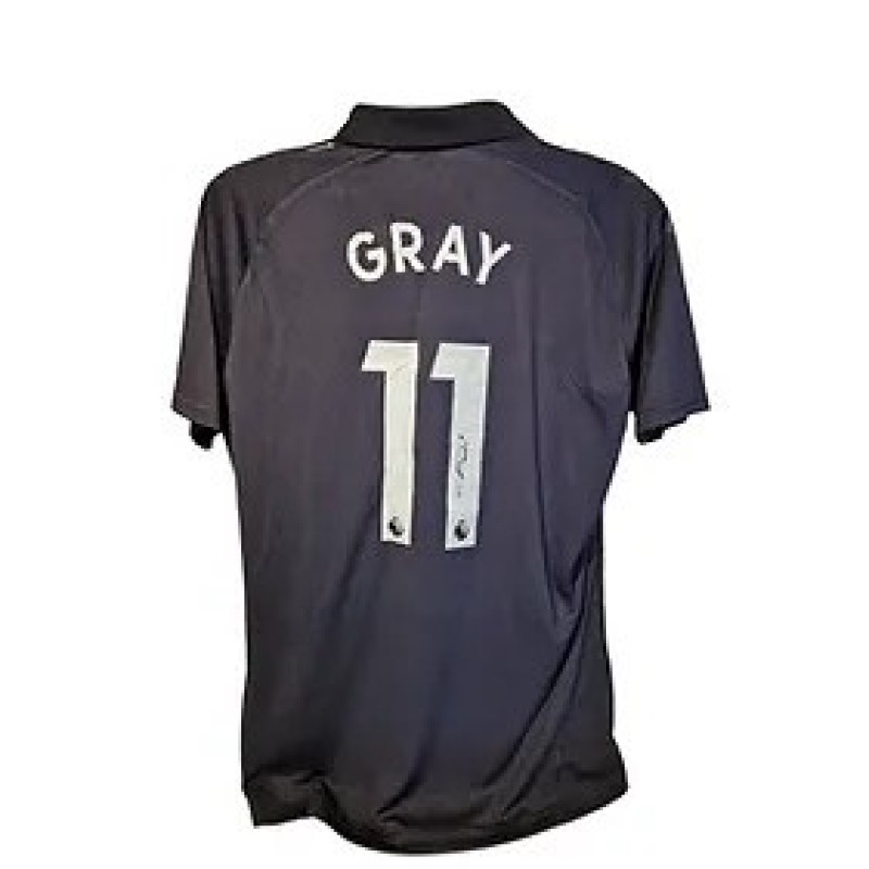 Maglia ufficiale da trasferta firmata da Demarai Gray per l'Everton 2021/22