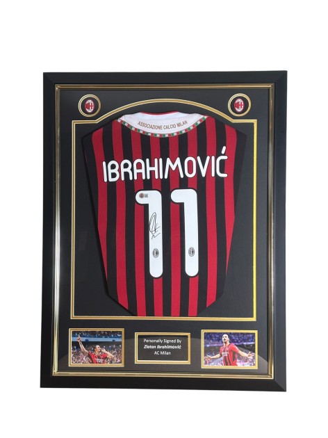 Zlatan Ibrahimovic's AC Milan 2011/2012 Signed and Framed Shirt