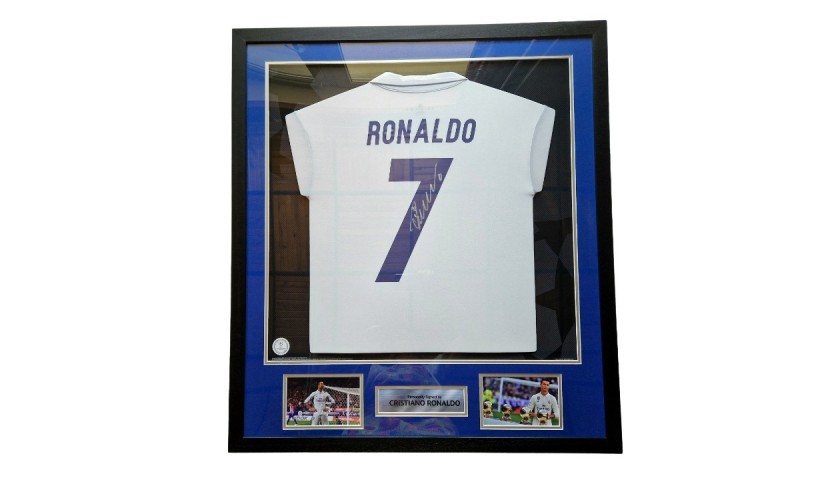 Cristiano Ronaldo and Ronaldo's Real Madrid Signed and Framed Shirt -  CharityStars