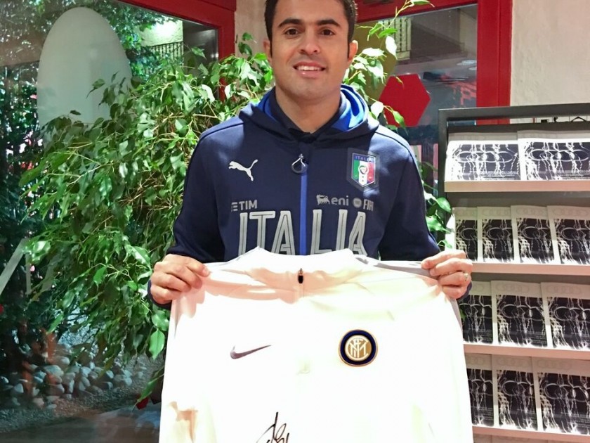 Eder Inter training shirt, worn in 15/16 season - signed