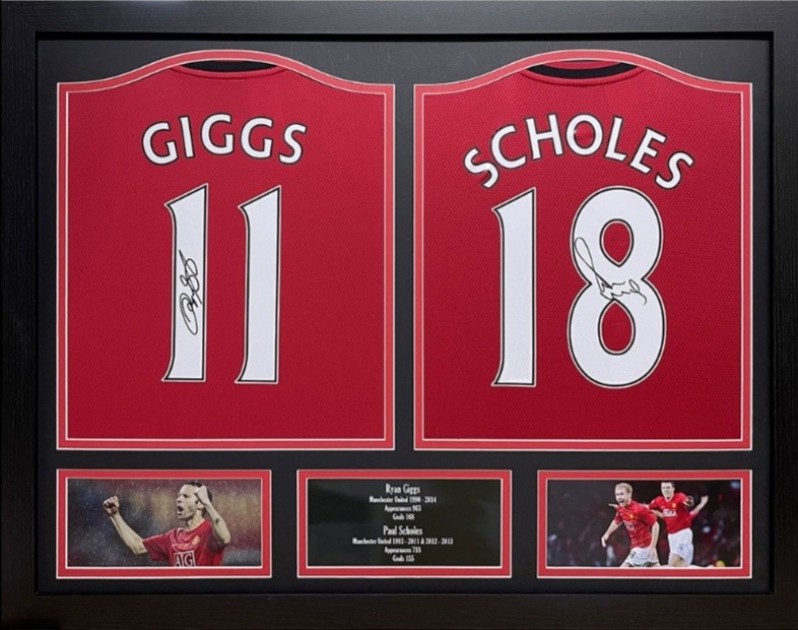 Paul Scholes and Ryan Giggs' Manchester United Signed and Framed Shirt