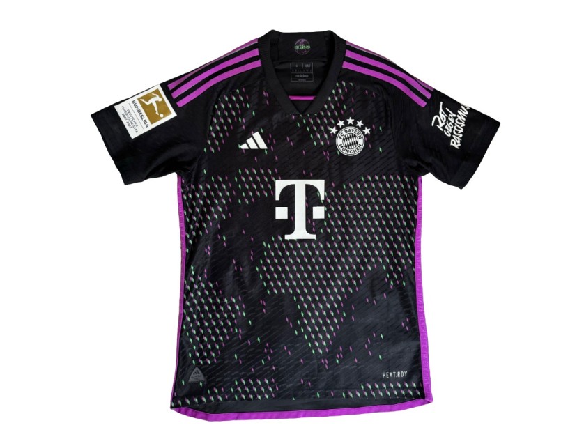 FC Bayern München | Maglietta Kane Uomo | Nero - Articolo Ufficiale Mia San Mia 100% Cotone