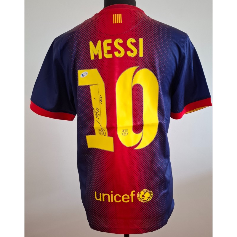 Camicia replica firmata di Lionel Messi del FC Barcelona 2012/13