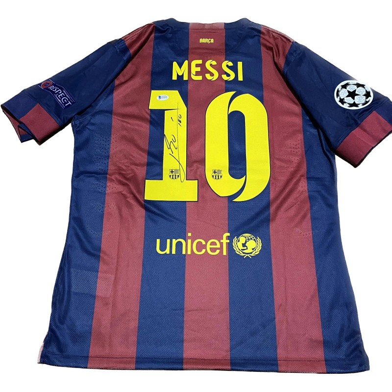 Lionel Messi's FC Barcelona 2014/15 Signed Replica Shirt