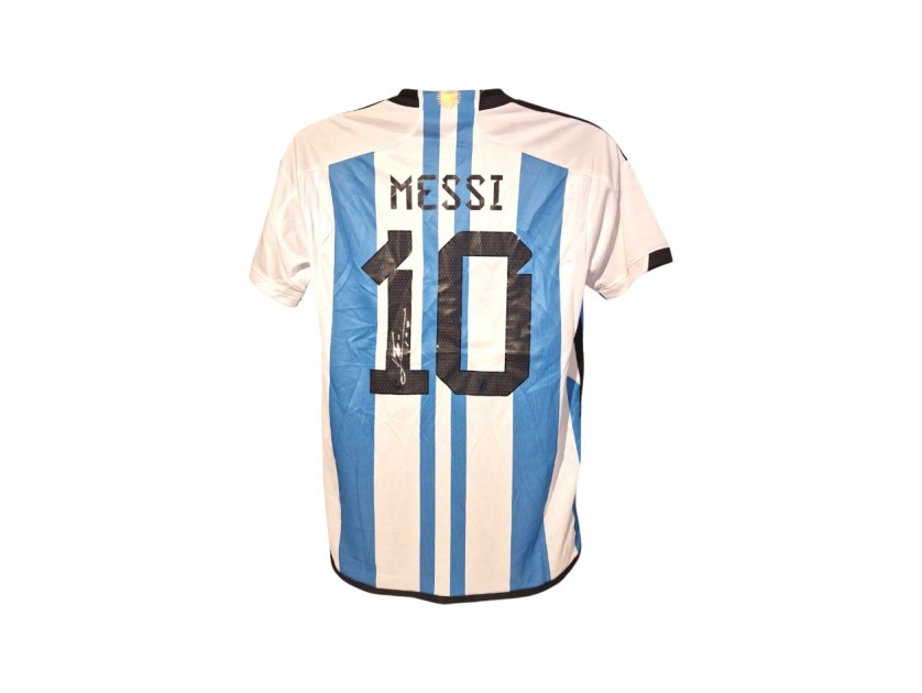 Maglia Messi Argentina Campione del Mondo 2022 - Autografata e incorniciata