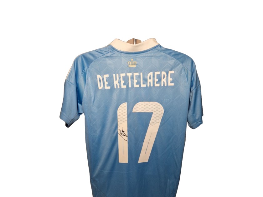 Charles De Ketelaere Signed Belgium 2024-25 Away Football Shirt