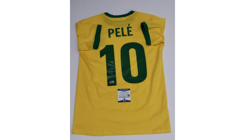 Pelé Brazil Signed Shirt - CharityStars