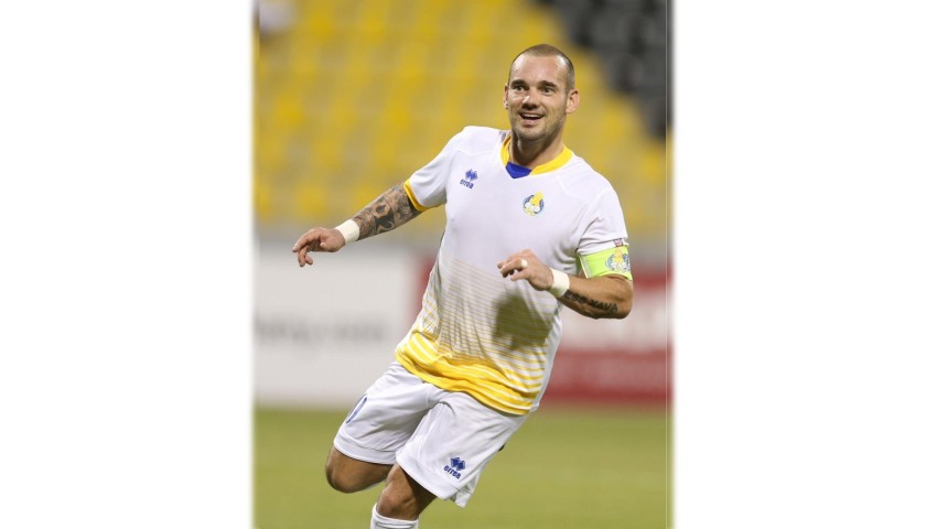 Sneijder's Signed Match Shirt, DHSC-Al Gharafa 2019