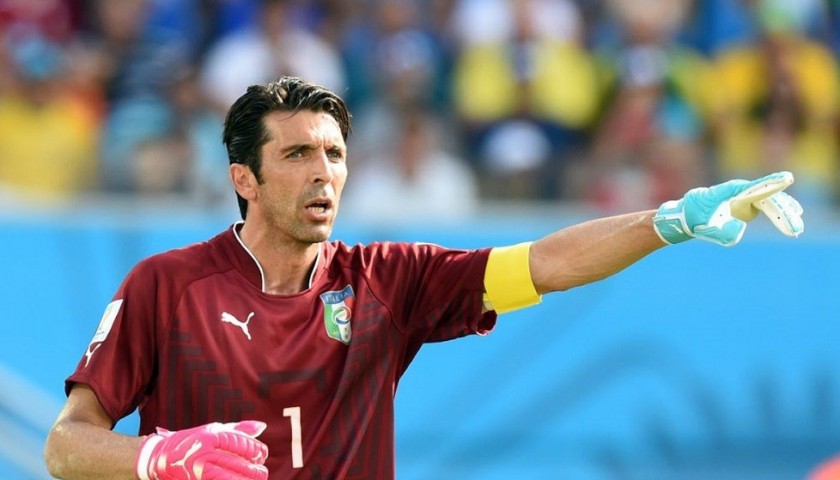 Buffon's Italy Signed Match Shirt, WC 2014 
