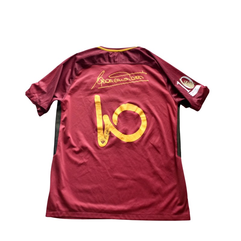 AS Roma Match-Issued Shirt, Commemorative Totti Last Match 2017 - Signed by Francesco Totti