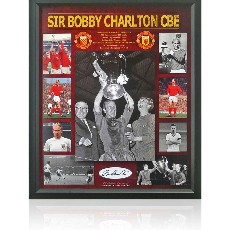 Sir Bobby Charlton Signed Manchester United Presentation
