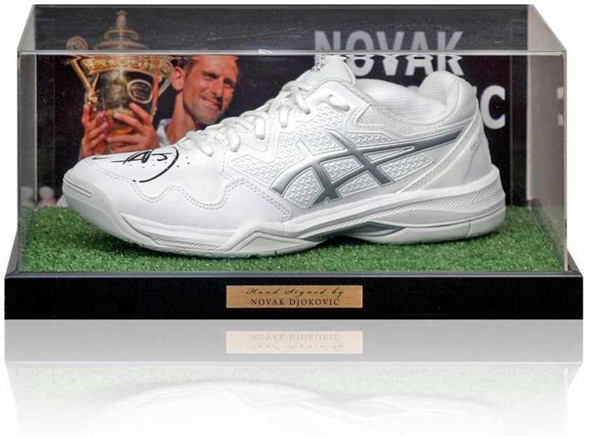 Novak Djokovic Signed Tennis Shoe Presentation 