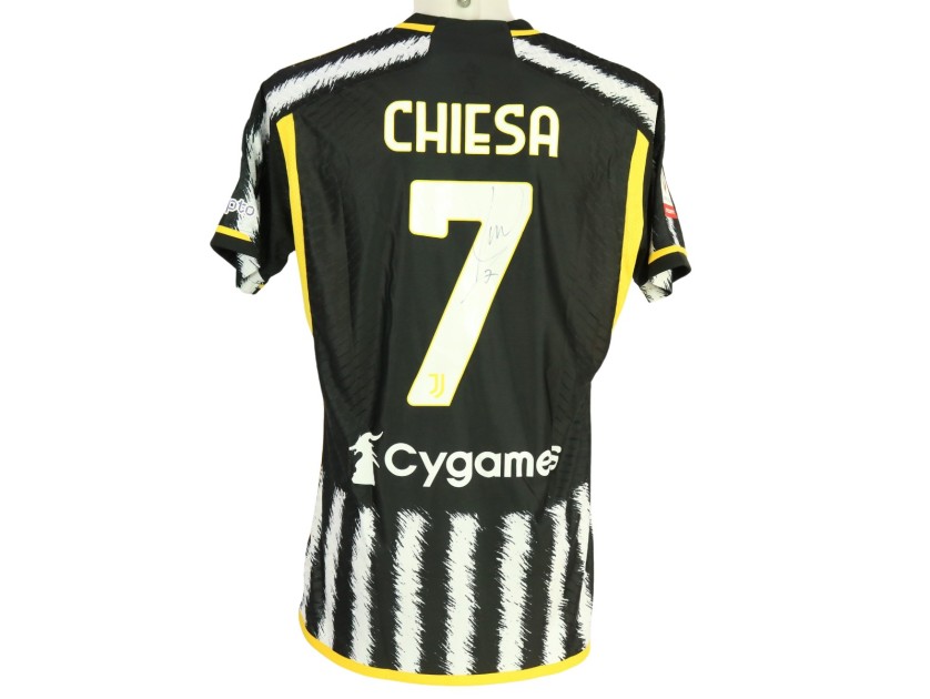 Chiesa's Match-Issued Signed Shirt, Atalanta vs Juventus Italian Cup Final 2024 