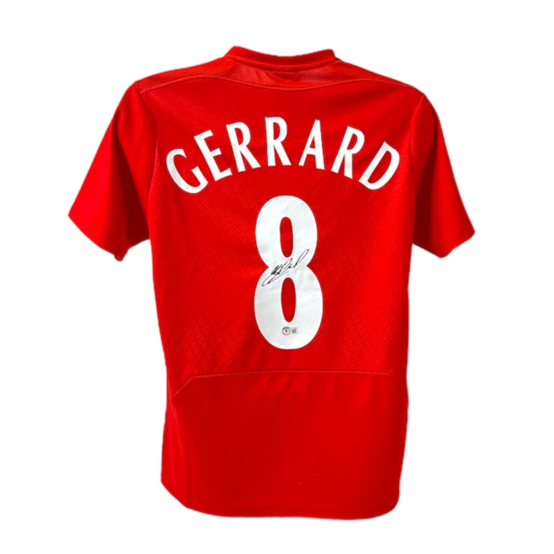 Replica della maglia firmata di Steven Gerrard del Liverpool FC