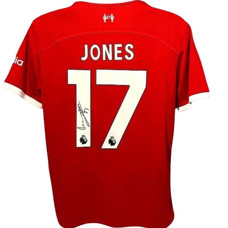 La maglia ufficiale del Liverpool autografata da Curtis Jones