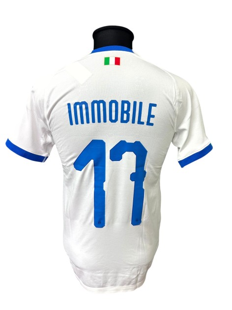 Immobile's Issued Shirt, Argentina vs Italy 2018 - Astori Commemorative Special Patch 