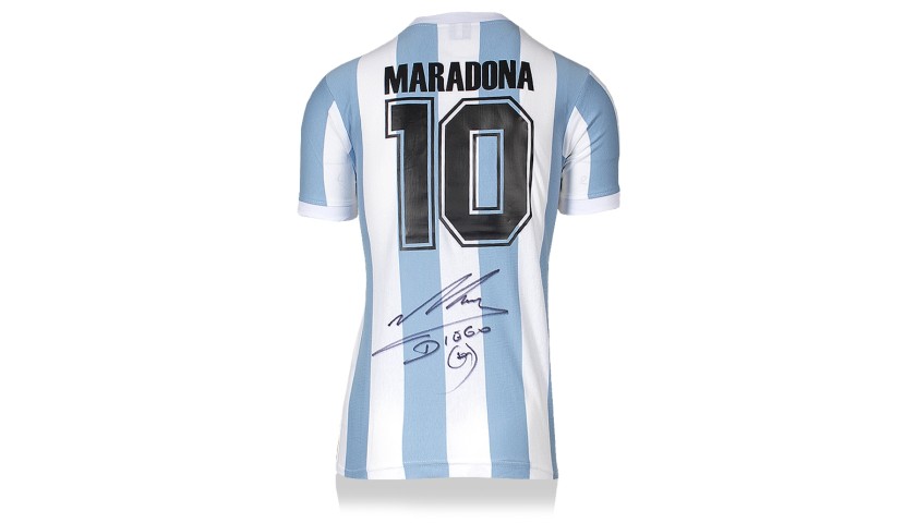 Diego Maradona Back Signed Argentina 1986 Home Shirt