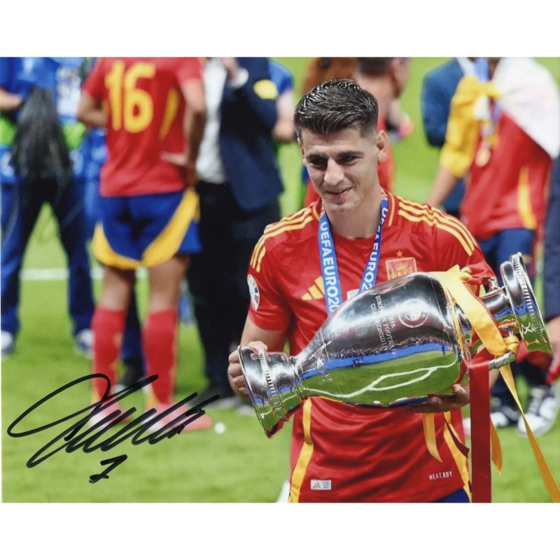 Fotografia autografata da Alvaro Morata