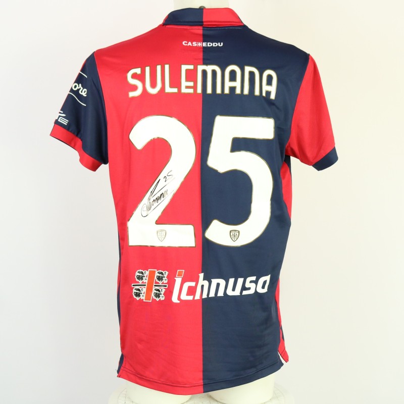 Sulemana's Unwashed Signed Shirt, Cagliari vs Hellas Verona 2024 "Keep Racism Out"