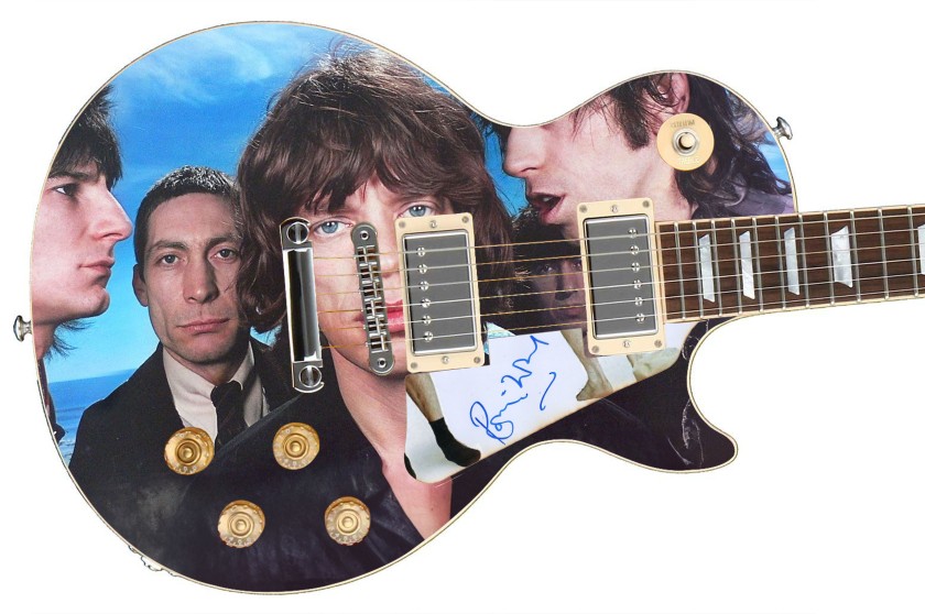 Ronnie Wood of The Rolling Stones Signed Pickguard Custom Signature Edition Guitar