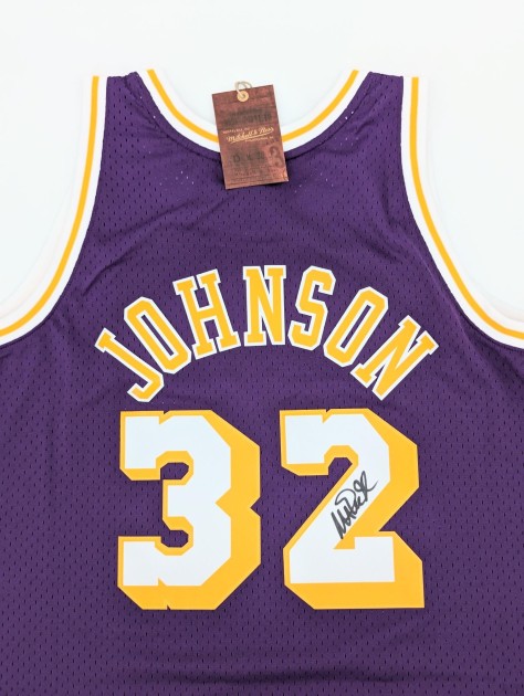 Magic Johnson Signed LA Lakers Purple Mitchell & Ness Authentic Jersey  Beckett