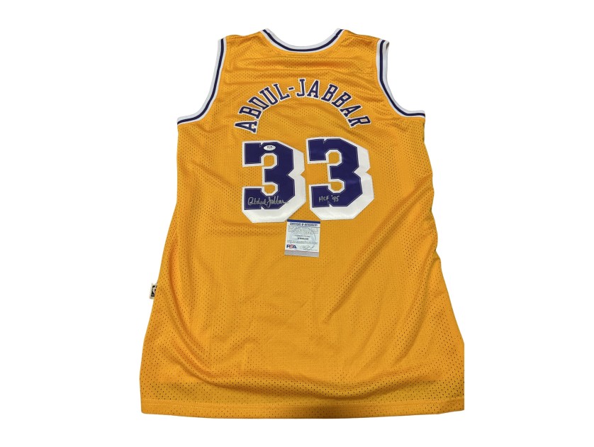 Kareem Abdul Jabbar's Los Angeles Lakers "HOF 95" Signed Replica Jersey