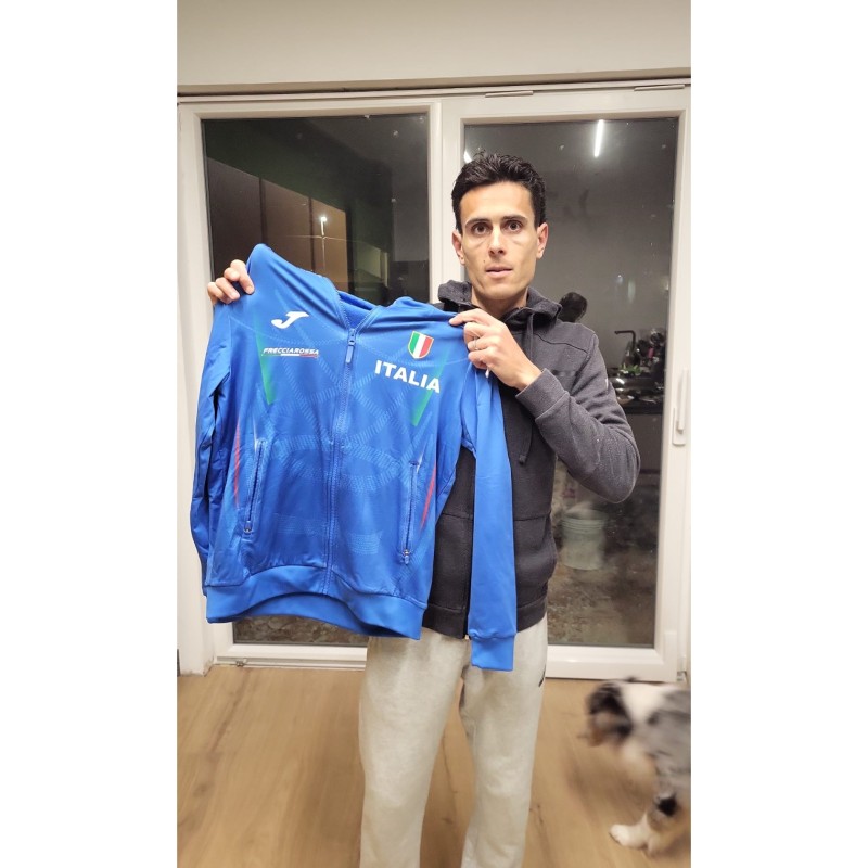 Italian National Athletics Team's Official Sweatshirt, Signed by Daniele Meucci - Lions Club for the School