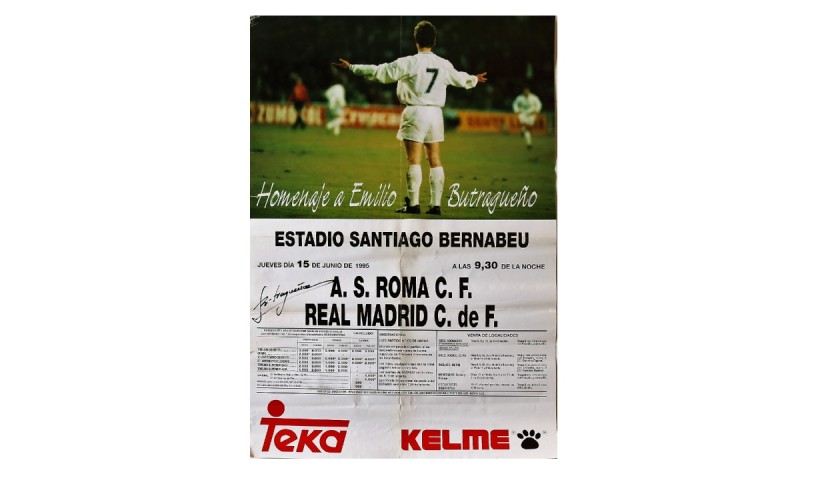 Real Madrid 1995 Historical Poster - Signed by Butragueño